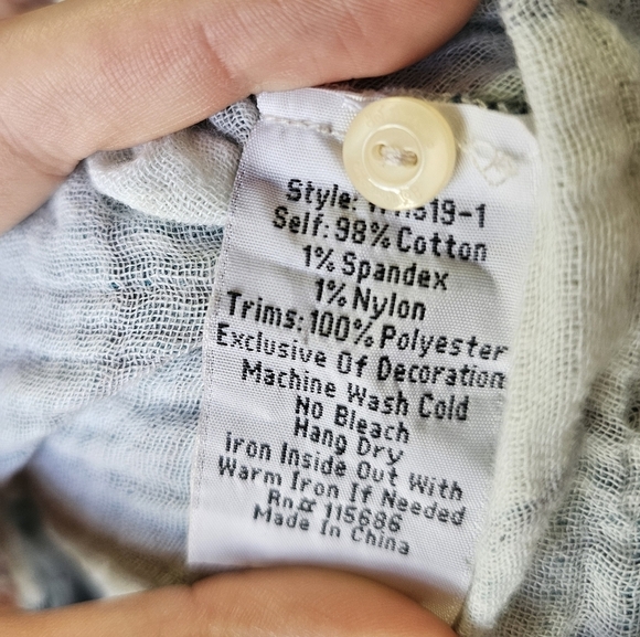 Johnny Was womens cotton back slit embroidered peasant top 3/4 sleeve blouse - Picture 10 of 10